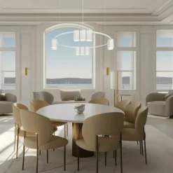 Best Designerska lampa wisząca, duża obręcz ML0374 (KOŁO) GENESIS | Kaja Żyrandole Nowoczesne