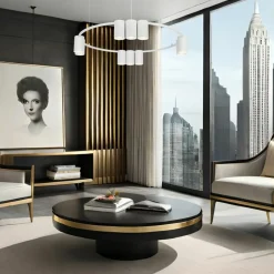 Best Designerska lampa wisząca, duża obręcz ML0374 (KOŁO) GENESIS | Kaja Żyrandole Nowoczesne