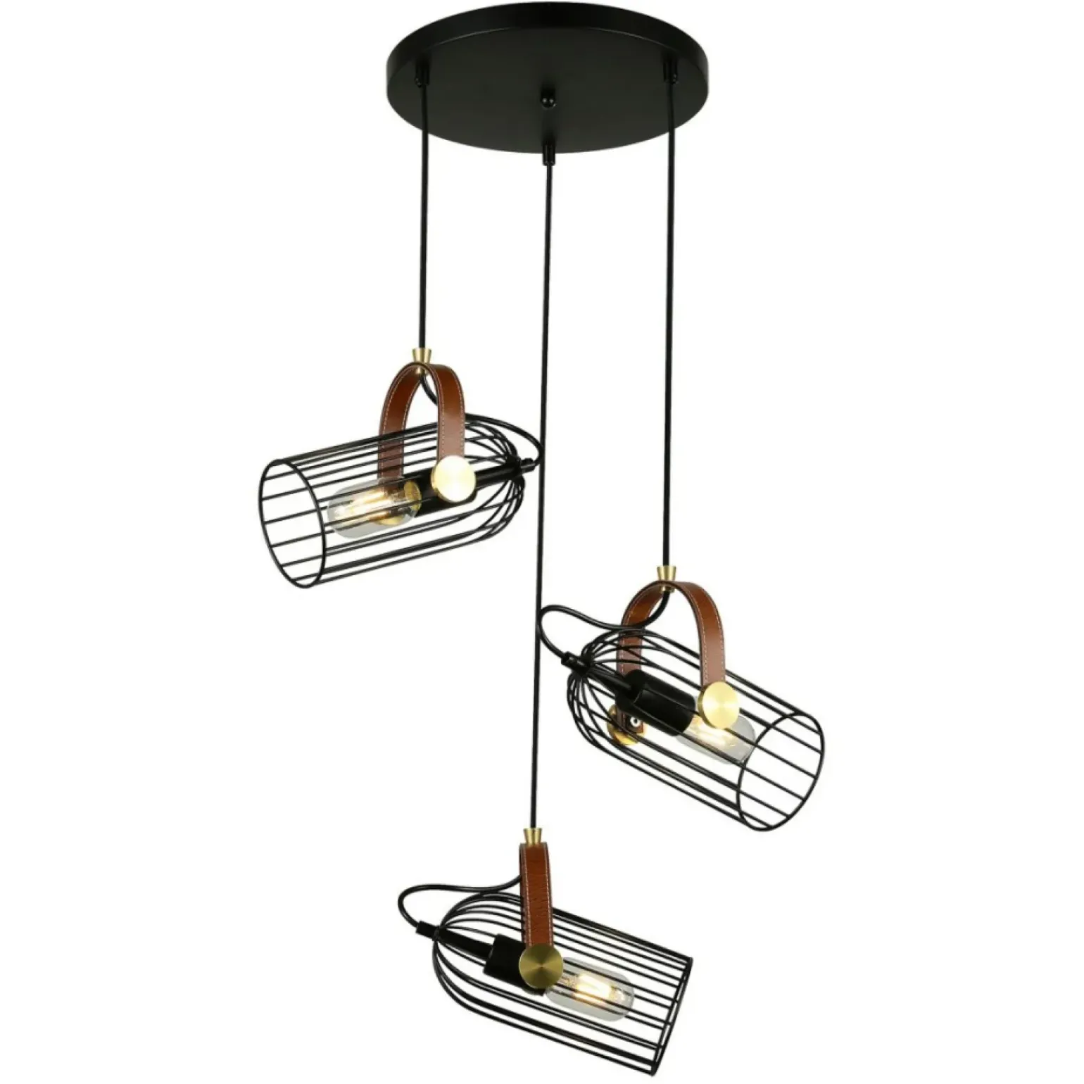 Cheap Designerska lampa wisząca PND-2445-3-BK ANTOIN | Kaja Oświetlenie Żyrandole Nowoczesne
