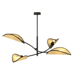 New Designerska lampa z rattanowymi abażurami 1108/4 LOTUS | Kaja Żyrandole Nowoczesne