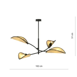 New Designerska lampa z rattanowymi abażurami 1108/4 LOTUS | Kaja Żyrandole Nowoczesne