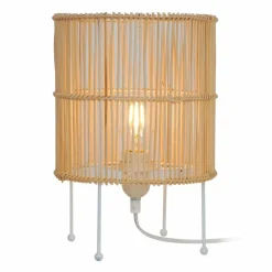 Sklep Kaja Designerska lampka nocna z drewnianym abażurem T19073D-D20 - EDIN