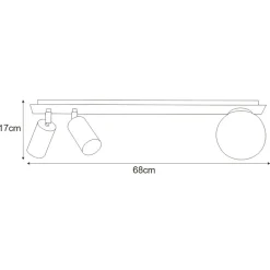 Best Designerska listwa sufitowa z tubami i kloszem K-4135 | Kaja Żyrandole Nowoczesne