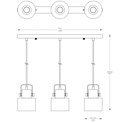 Cheap Designerska listwa z wiszącymi lampami, do salonu A8062-3A - DRACO Żyrandole Nowoczesne