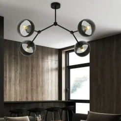Discount Designerska, loftowa lampa sufitowa do sypialni 1135/4 SPACE | Kaja Żyrandole Nowoczesne