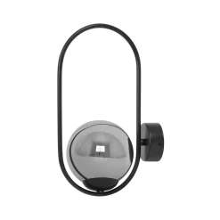 Sklep Kaja Designerski kinkiet z grafitowym kloszem K-5115 z serii DAVOS | Kaja