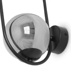 Sklep Kaja Designerski kinkiet z grafitowym kloszem K-5115 z serii DAVOS | Kaja