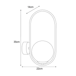 Sklep Kaja Designerski kinkiet z grafitowym kloszem K-5115 z serii DAVOS | Kaja