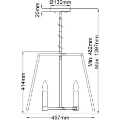 Outlet Doskonała lampa wisząca, 4 źródła światła HK-FULTON-4P z serii FULTON Żyrandole Nowoczesne