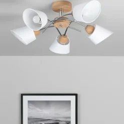 Sklep Kaja Drewniana, abażurowa lampa sufitowa w stylu retro 8341574 METTE | Kaja