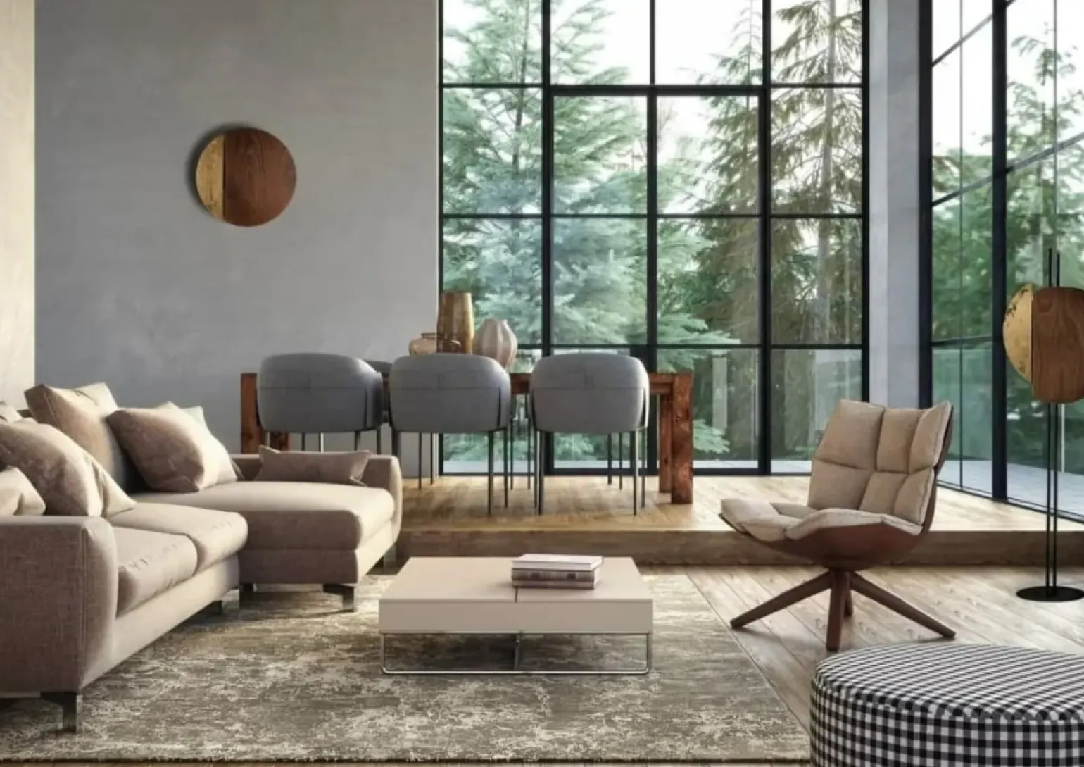 Sklep Kaja Drewniana lampa ścienna, w kształcie okręgu 7651 | Kaja Oświetlenie