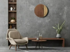 Sklep Kaja Drewniana lampa ścienna, w kształcie okręgu 7651 | Kaja Oświetlenie