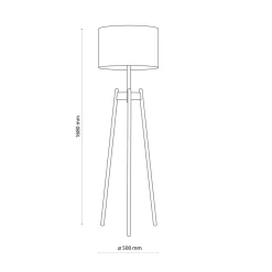 Sklep Kaja Drewniana lampa podłogowa z czarnym abażurem TK 5425 z serii PEREZ