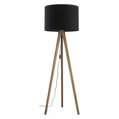 Sklep Kaja Drewniana lampa stojąca z abażurem TK 16005 GRAND ORZECH | Kaja