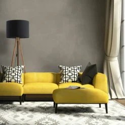 Sklep Kaja Drewniana lampa stojąca z abażurem TK 16005 GRAND ORZECH | Kaja