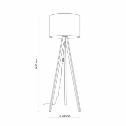 Sklep Kaja Drewniana lampa stojąca z abażurem TK 16005 GRAND ORZECH | Kaja