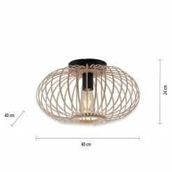 Best Drewniana lampa sufitowa w stylu EKO 11410-79 z serii RACOON | Kaja Żyrandole Nowoczesne