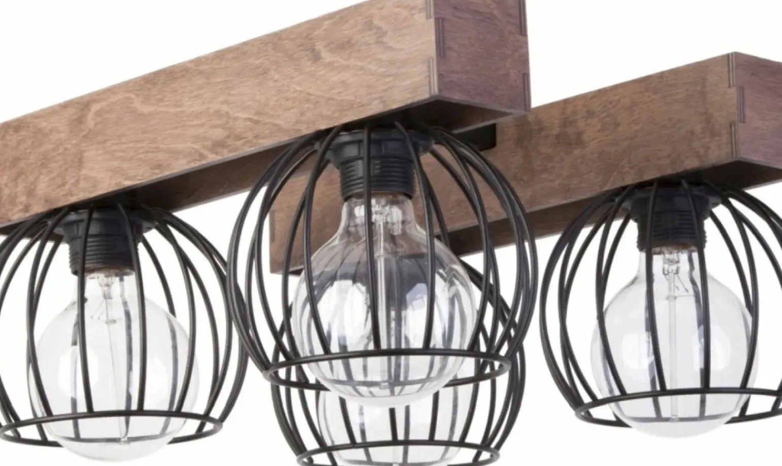 Best Sale Drewniana lampa sufitowa z drucianymi kloszami SIG 31575 z serii MILAN Żyrandole Nowoczesne