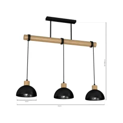 Best Sale Drewniana lampa wisząca z trzema kloszami MLP7226 z serii ERIK | Kaja Oświetleni Żyrandole Nowoczesne