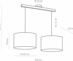 Sklep Kaja Drewniana lampa wisząca z abażurami TK 3373 TROY WHITE | Kaja