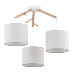 Hot Drewniana lampa wisząca z 3 abażurami TK 6556 ALBERO | Kaja Żyrandole Nowoczesne