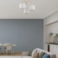 Hot Drewniana lampa wisząca z 3 abażurami TK 6556 ALBERO | Kaja Żyrandole Nowoczesne