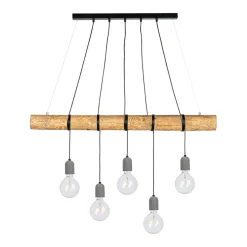 Cheap Drewniana lampa z betonowymi oprawkami 69599504 TRABO CONCRETE | Kaja Żyrandole Nowoczesne