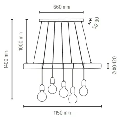 Cheap Drewniana lampa z betonowymi oprawkami 69599504 TRABO CONCRETE | Kaja Żyrandole Nowoczesne