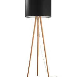 Sklep Kaja Drewniana lampa z czarnym abażurem TK 5298 TOKYO | Kaja Oświetlenie