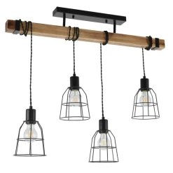 Best Sale Drewniana lampa z drucianymi zwisami PND-4290-4-L PONTE | Kaja Żyrandole Nowoczesne