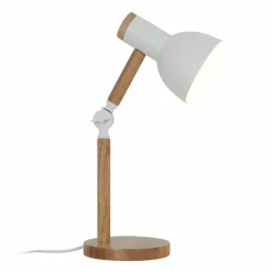 Sklep Kaja Drewniana lampka biurkowa w stylu boho T22004B-WHBALBO | Kaja