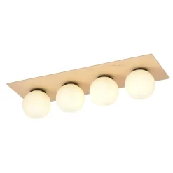 Fashion Drewniana listwa sufitowa z okrągłymi kloszami 1142/4 KENZO | Kaja Żyrandole Nowoczesne