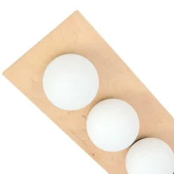 Fashion Drewniana listwa sufitowa z okrągłymi kloszami 1142/4 KENZO | Kaja Żyrandole Nowoczesne