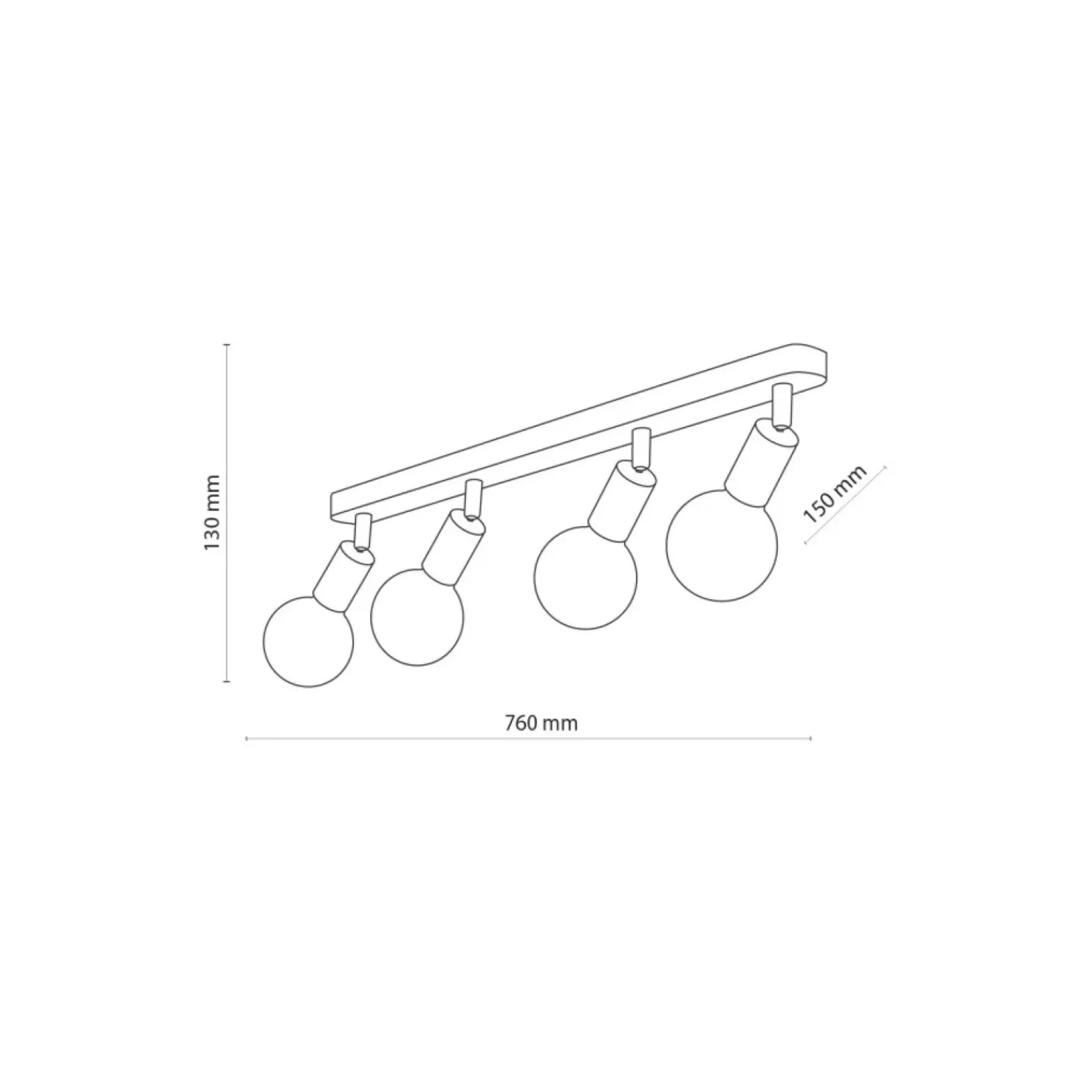 Clearance Drewniana listwa sufitowa z reflektorami TK 4751 z serii SIMPLY WOOD Żyrandole Nowoczesne