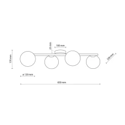 Store Drewniana listwa sufitowa z białymi kulami TK 5769 ESTERA WOOD | Kaja Żyrandole Nowoczesne