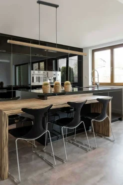 Shop Drewniana listwa wisząca LED nad stół TK 4194 ROLLO | Kaja Oświetlenie Żyrandole Nowoczesne