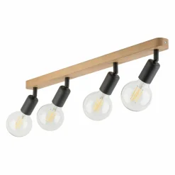 Store Drewniana listwa z czarnymi oprawkami TK 4752 z serii SIMPLY WOOD Żyrandole Nowoczesne