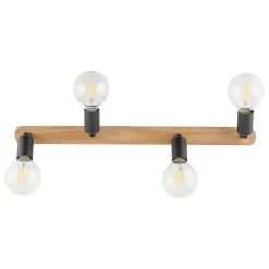 Store Drewniana listwa z czarnymi oprawkami TK 4752 z serii SIMPLY WOOD Żyrandole Nowoczesne