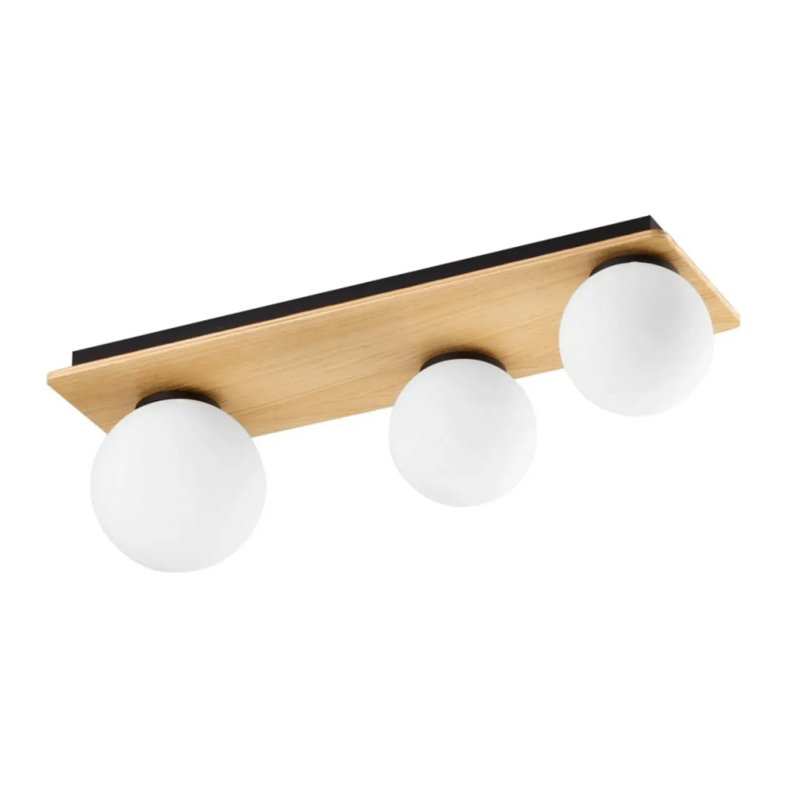 Cheap Drewniana listwa z okrągłymi, białymi kloszami TK 4542 z serii BIANCA Żyrandole Nowoczesne