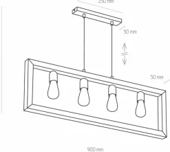 Online Drewniana ramka wisząca, nad stół TK 4276 METRO | Kaja Oświetlenie Żyrandole Nowoczesne