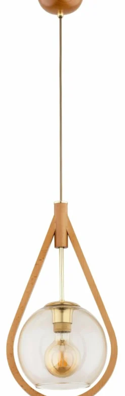 Clearance Drewniana, stylowa lampa wisząca łezka AL 61216 GOTA | Kaja Żyrandole Nowoczesne