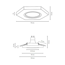 Sklep Kaja Drewniane oczko podtynkowe, nieruchome światło 2518174 VITAR | Kaja