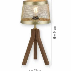 Sklep Kaja Drewniano-metalowa lampka stołowa 11423-60 z serii FREDERIK | Kaja