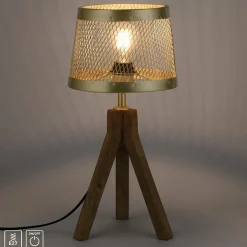 Sklep Kaja Drewniano-metalowa lampka stołowa 11423-60 z serii FREDERIK | Kaja