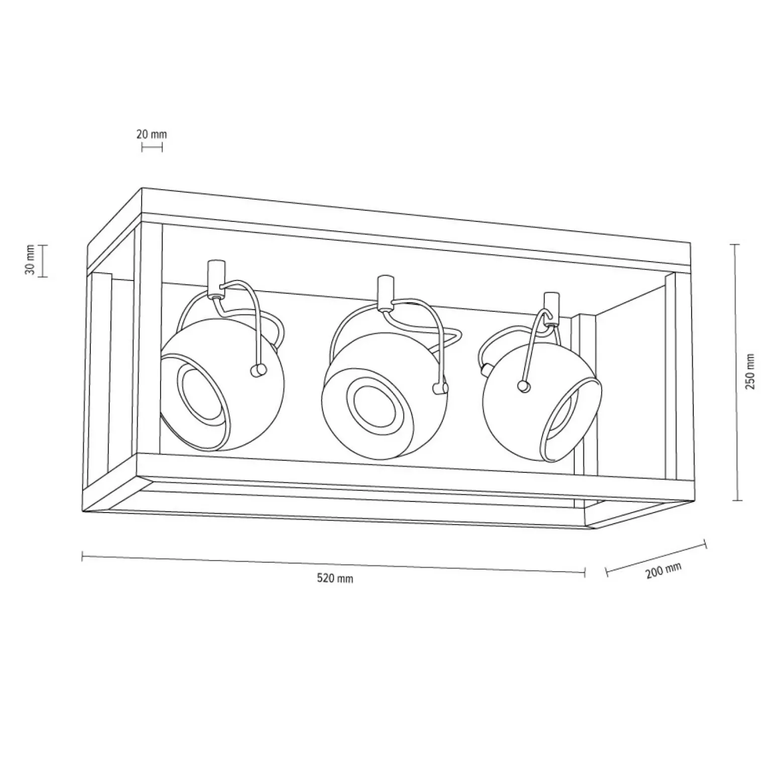 Discount Drewniany box natynkowy z okrągłymi spotami 5227374 ROY | Kaja Żyrandole Nowoczesne