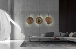 Sklep Kaja Drewniany kinkiet ścienny, w kształcie koła 7655 | Kaja Oświetlenie