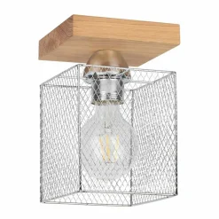 Outlet Drewniany spot z drucianym abażurem 8175174 NORMAN WOOD | Kaja Żyrandole Nowoczesne