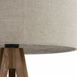 Sklep Kaja Drewniany trójnóg z lnianym abażurem TK 16018 GRAND ORZECH | Kaja