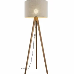 Sklep Kaja Drewniany trójnóg z lnianym abażurem TK 16018 GRAND ORZECH | Kaja
