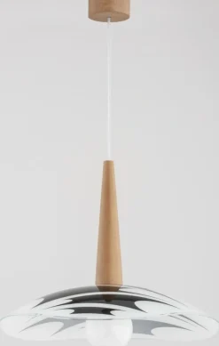 Cheap Drewniany zwis z niecodziennym, szklanym kloszem AL 60944 | Kaja Żyrandole Nowoczesne